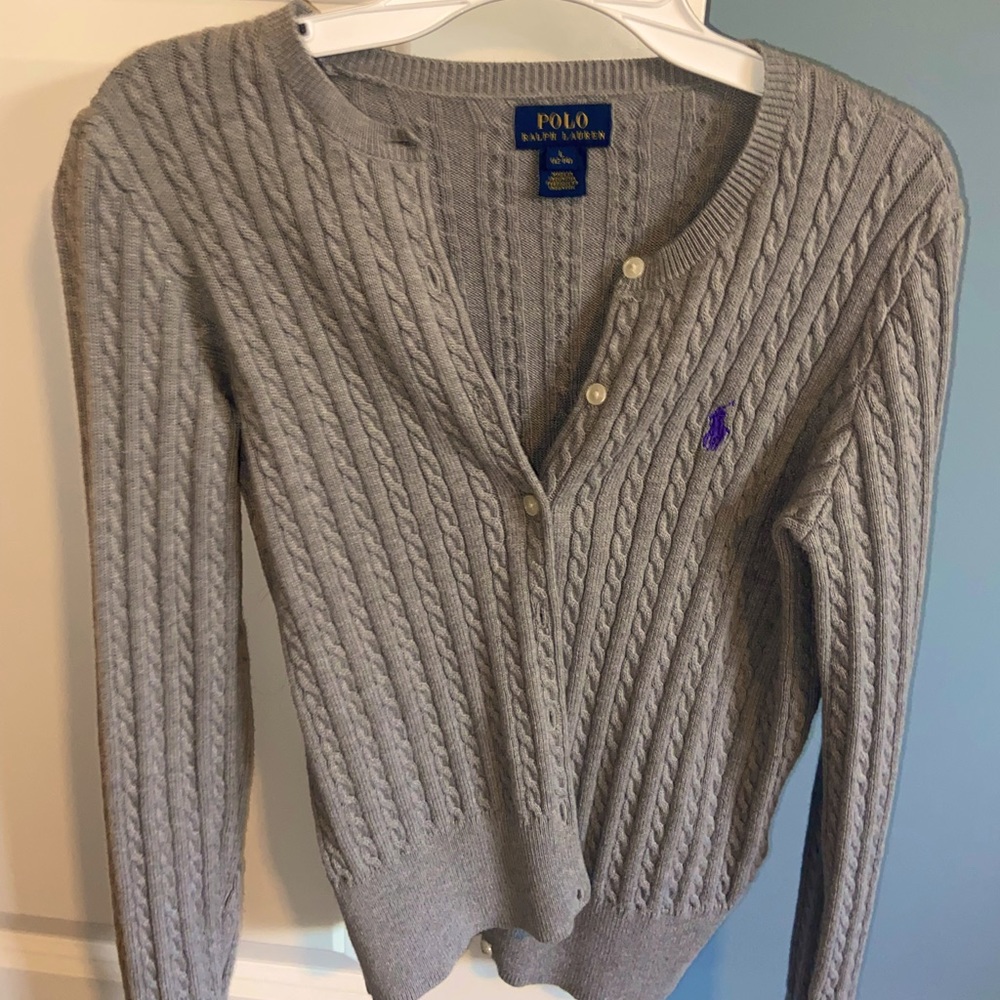 Ralph Lauren Polo, grey sweater with buttons